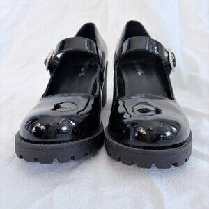 Soda Mary Jane Platform Shoes Round Toe Black Patent Women's Size 8.5